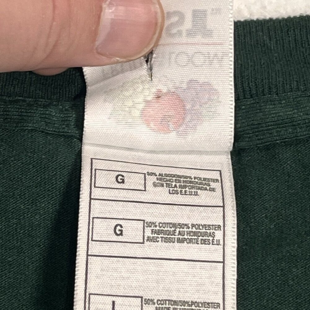 Indiana Hoosier State Map Tee Green L Fruit of the Loom BEST Vintage 50/50 - Picture 10 of 14